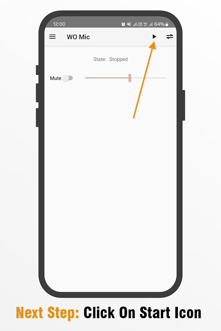 click on start button in wo mic app
