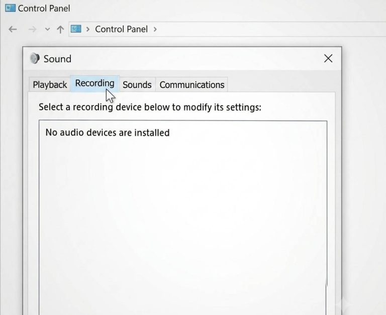 WO Mic Not Showing In Recording Devices step 1