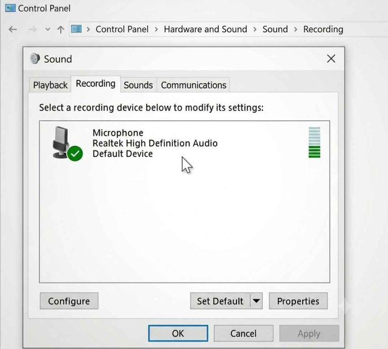 WO Mic Not Showing In Recording Devices step 6